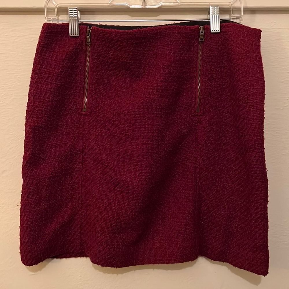 Burgundy mini-skirt